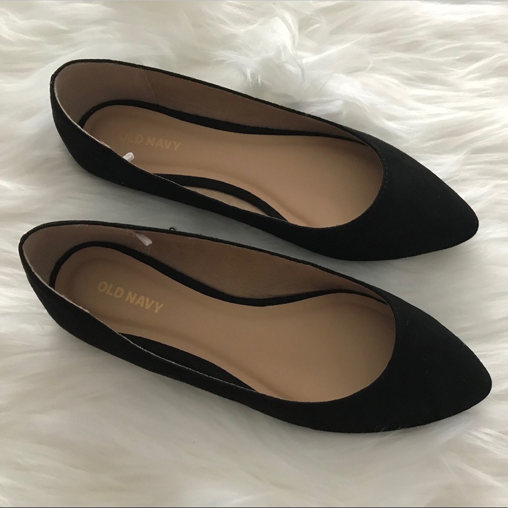 NWOT Old Navy Pointy Toe Black Velvet Flats